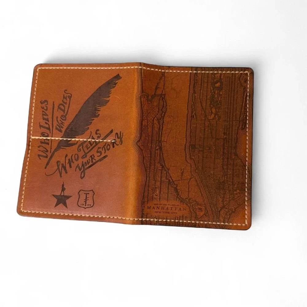 Brown leather TACTILE craftworks Manhattan Map passport holder Wallet unisex
